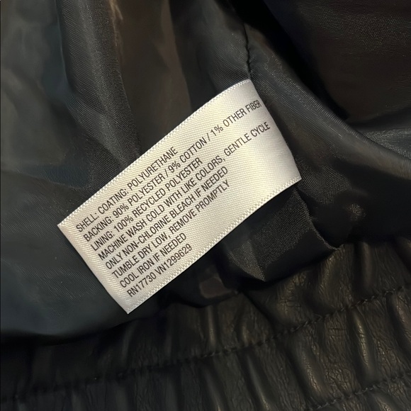 Black Faux Leather Moto Bomber Jacket - Picture 6 of 7